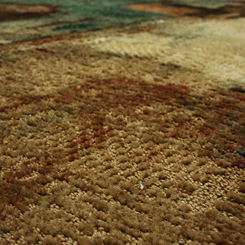 Mohawk Home Aqua Strata Fusion Abstract Area Rug (6'X9') #TOP5