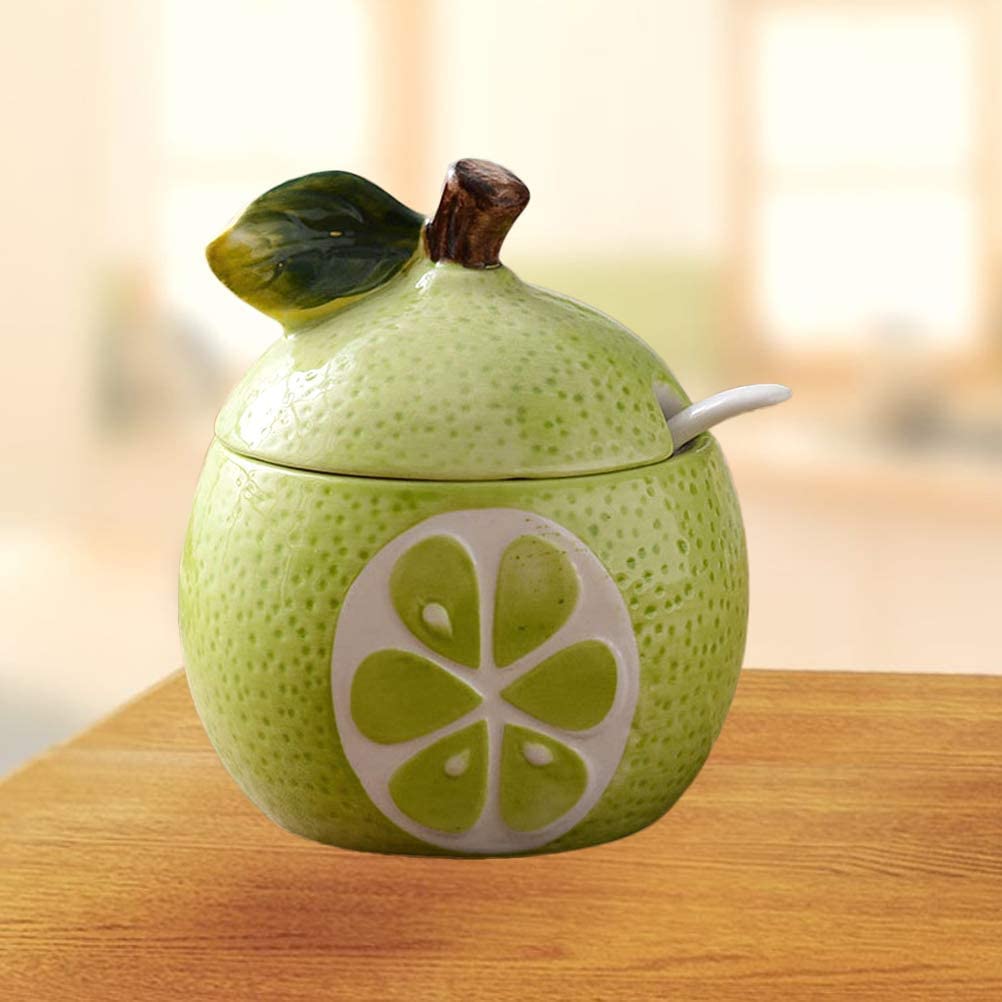 Barattoli per spezie, contenitori da Cucina, Barattolo per condimenti in Vetro, Barattolo per spezie, zuccheriera in Ceramica a Forma di Frutta, saliera, Barattolo per co