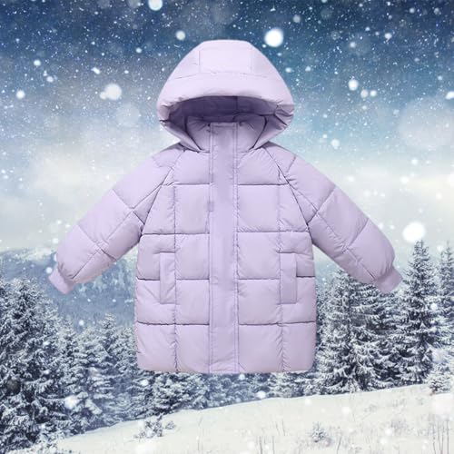 Girls Boys Solid Color Puffer Jacket Hooded Zipper Thick Cotton Padded Coat Kids Toddler Warm Puffy Winter Outwear3