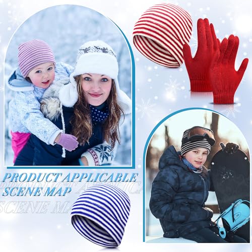 Image of Chuarry 144 Pcs / 72 Sets Kids Winter Hats and Gloves Bulk, Knit Hat Gloves Pack Unisex Winter Gift for Boys Girls Donation