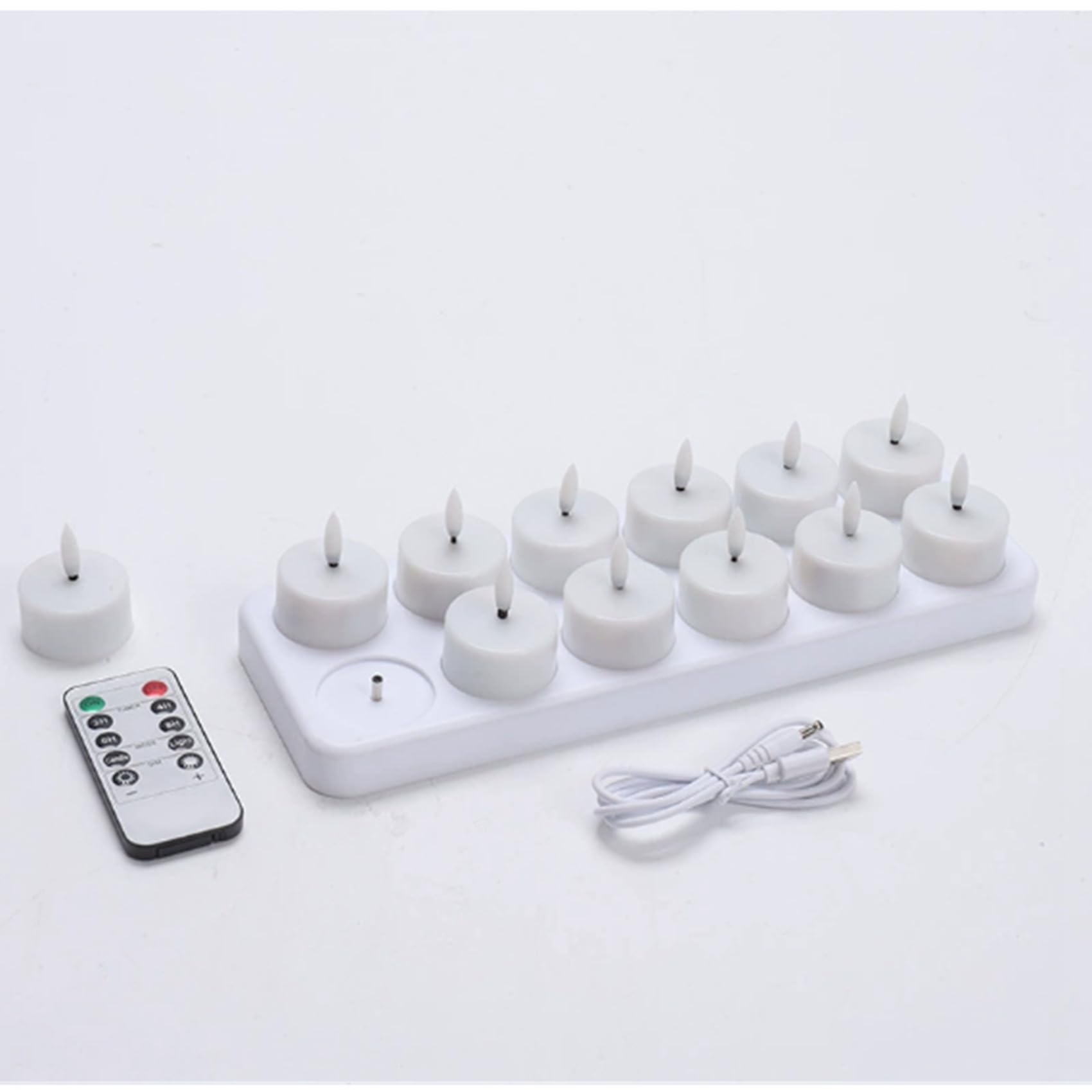 24X Candele da tè Ricaricabili con Timer e, Candele A LED per Centrotavola di Nozze, Decorazioni Natalizie