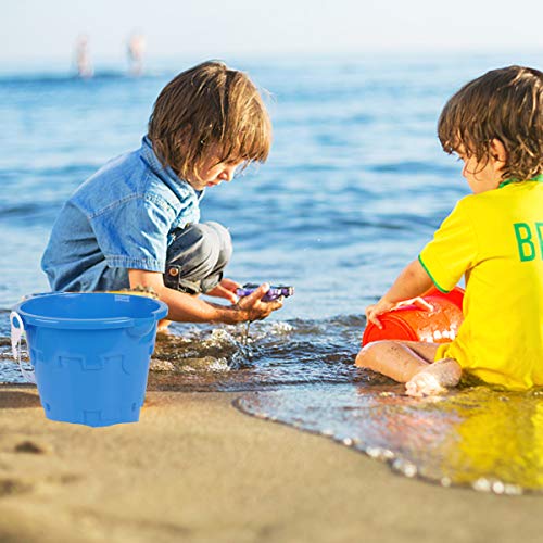 Anzmtosn Jumbo Castle Model Beach Gear 7\" Large Sand Buckets Pails Beach Water Pool Gardening Bath Toy Environmentally ABS Durable Thick Plastic Complete Gift Set Bundle for Kids Boys Girls
