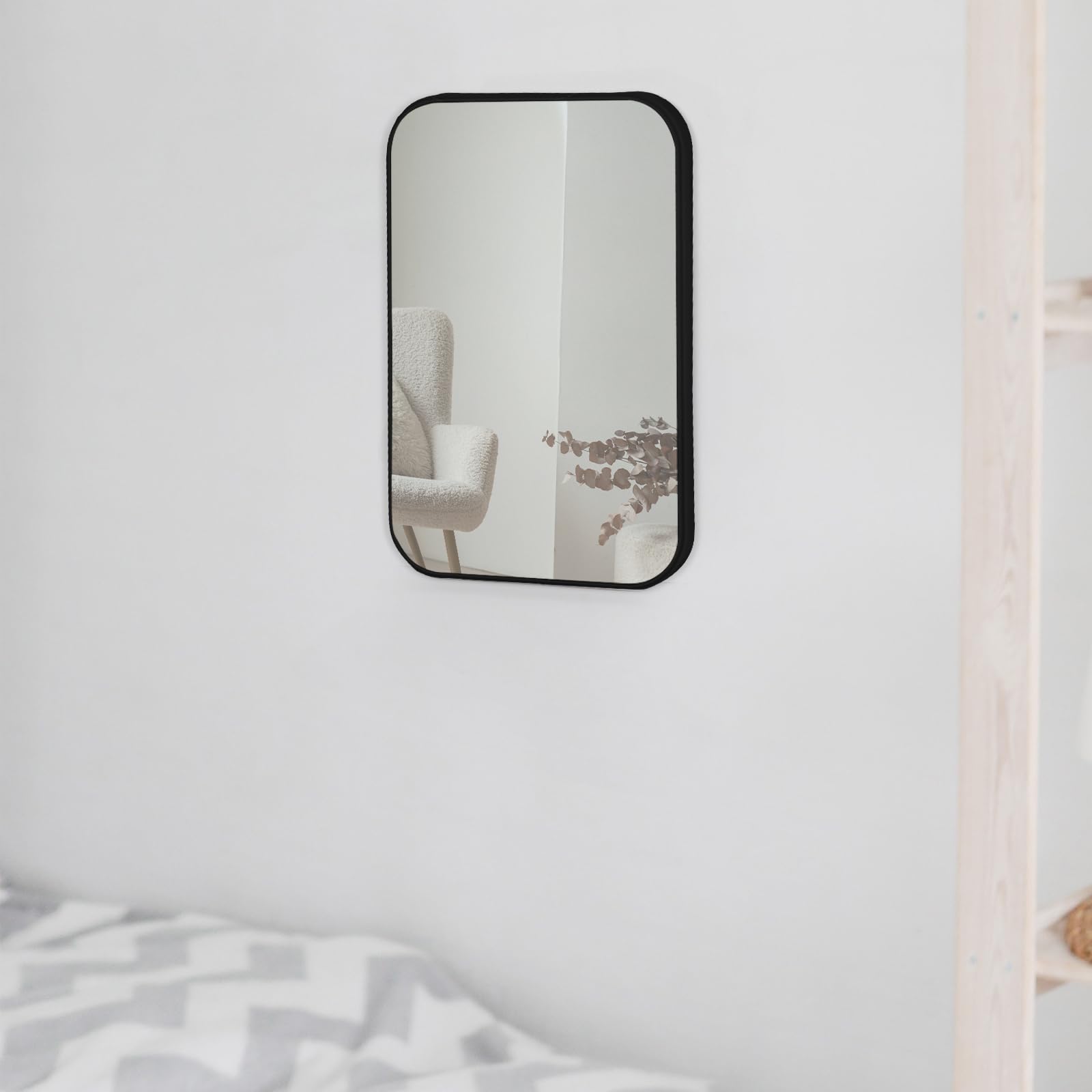 Lot de 10 miroirs de maquillage de table et de bureau, 20,3 cm, simple et portable, avec support, à suspendre au mur, noir