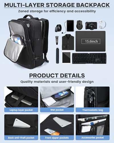 Vacuum Backpack Travel with Pump, Travel Carry On Backpack with Vacuum Compression System, Mochila de viaje compresion al vacio - Black4