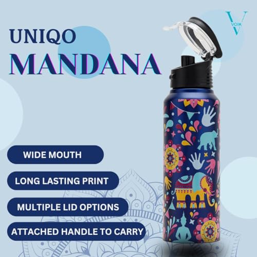 Image of VOIK Mandana Steel Water Bottle | Flipper Bottle 750ML | Steel Water Bottle For Kids | Easy To Carry Stainless Steel Leak Proof | BPA Free & Non Toxic