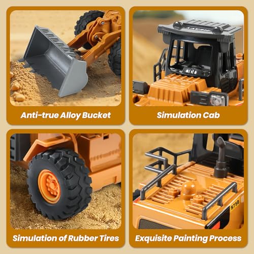 Image of Dwi Dowellin Rc excavators,Remote Control Front Loader,Construction Vehicle for Boys Ages 3-12, Gift for Birthday Christmas