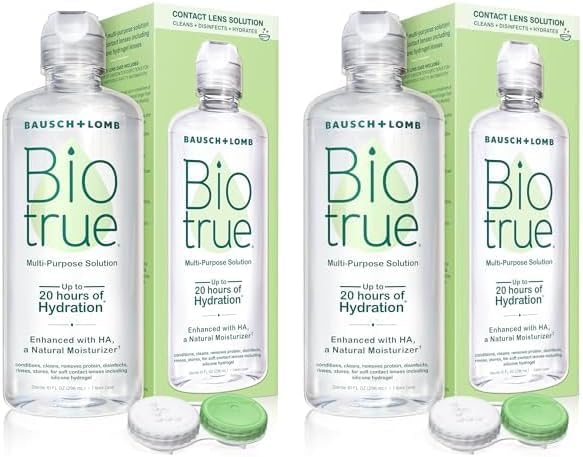 Biotrue, solución multiusos para lentes de contacto suaves, 10 onzas líquidas (paquete de 2)