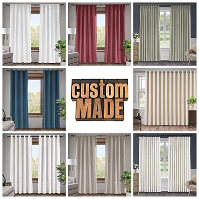 Macochico Custom Linen Curtain, for Track and Rod, Blackout Room Darkening Linen Drape, Lined and Unlined Curtain for Any Room, Linen Collection