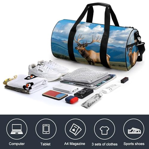 Buckk Deer Sports Gym Bag Travel Duffel Workout Bag with Adjustable Strap4