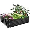 UOPASD Galvanized Raised Garden Bed kit, 6.5x4x1.5ft Metal Large Planter Box, Stock Tank Outdoor for Vegetables,Flowers, Herbs Black Grey UOPASD Galvanized Raised Garden Bed kit, 6.5x4x1.5ft Metal Large Planter Box, Stock Tank Outdoor for Vegetables,Flowers, Herbs Black Grey