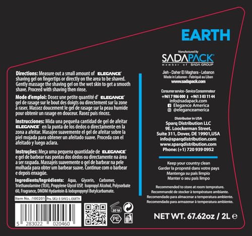 E Elegance Barber Accessories - Transparent Shaving Gel For Men Or Women, Aquatic/Acive Earth Fragrance - The Ultimate Shaving Solution For A Smooth, Irritation-Free Experience, 4.2 Pounds - Image 4