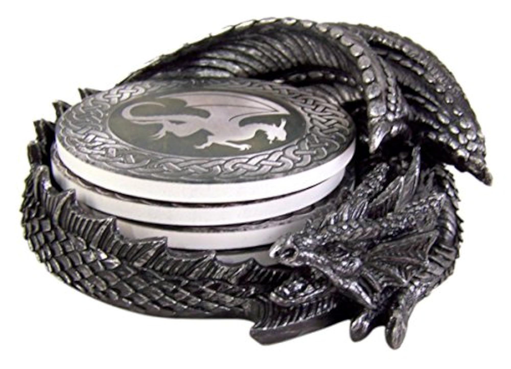 Coaster Holder with 4 Coaster Set, Decorative Storage