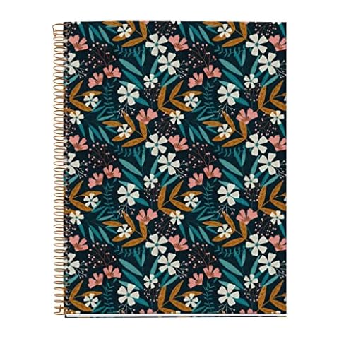 Miquelrius Wild Flowers 4-subject Lined Cardboard Notebook 8.5 x 11 240pgs Cover