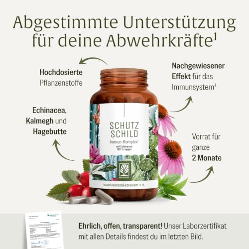 NATURTREU® Immunsystem-Komplex - 500mg Echinacea mit Vitamin C Zink Selen