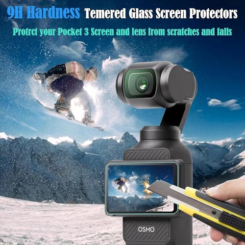 Image of PCTC Screen Protector compatible with DJI Osmo Pocket 3 Tempered Glass 9H Hardness Lens Protecto Camera compatible with DJI Pocket 3 Accessories, Anti-Scrach Anti-Fingerprint Anti-Bubble 6Packs