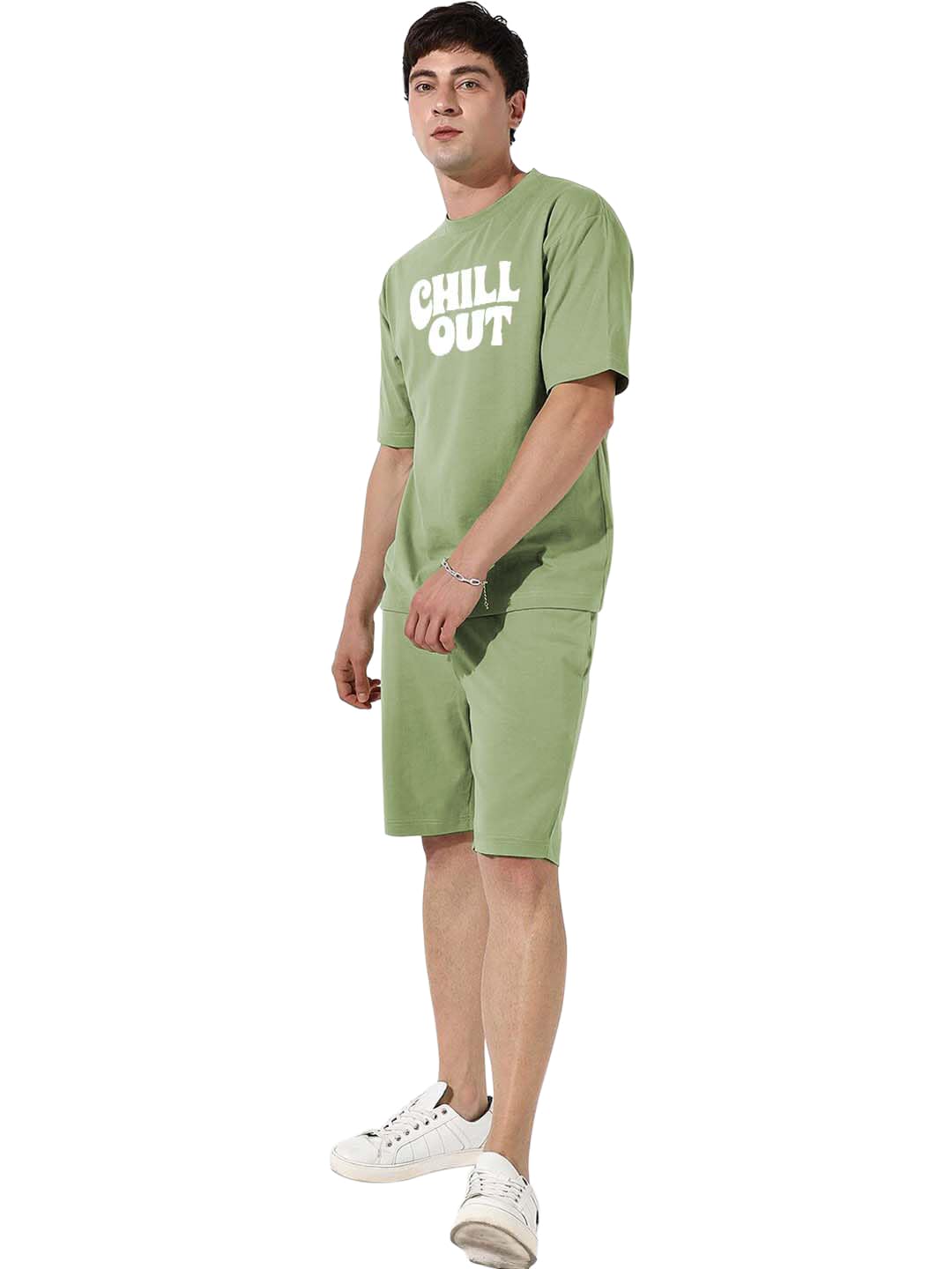 Royalscout Mens Night Suit | Men's Co-Ord Set | Lounge-Wear Night Dress Pajama Set | Summer Night Wear | Solid Plain Casual Pajama Shorts Set | Beach Wear (Xl, Green)