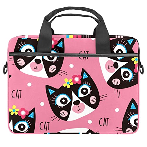 Sac bandoulière PC 13 à 14.5 pouces motif panda et chat rose