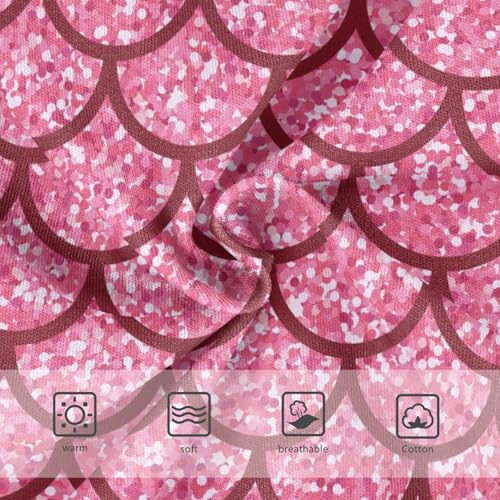 Wusikd Pink Glitter Girls' Underwear Cotton Mermaid Scales Girls Briefs Soft Toddler Underwear 5T3