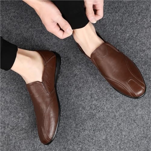 Loafers for Men Round Toe Solid Color Loafer Shoes Comfortable Anti-Slip Flat Heel Prom Casual Slip-on3