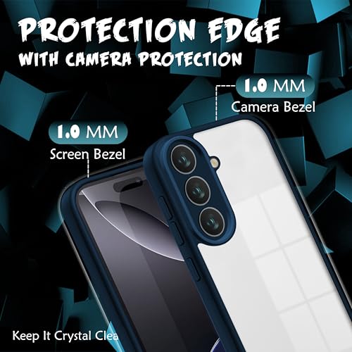 Image of V-TAN Back Cover for Samsung Galaxy A36 5G Compatible Case, Transparent Clear, TPU, Camera Protective Shockproof Cover (Blue)