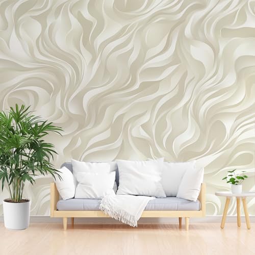 Papier peint vagues abstrait pour masquer les imperfections du mur - 6
