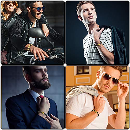 Sumfox 4 Pcs Feng Shui Bracelets Black Obsidian Bracelet Elastic Bracelet Pi Xiu Beads Black Bracelet For Women Men #TOP6