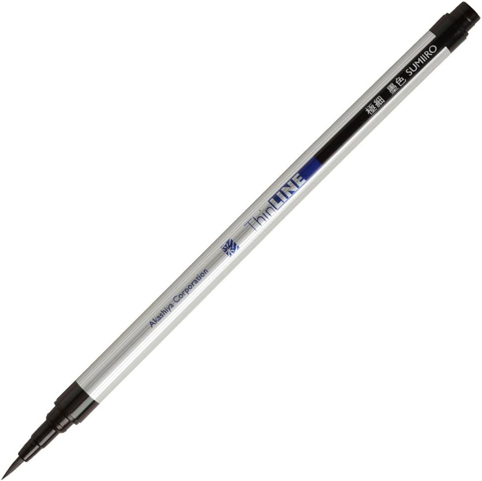 Akashiya Fude Brush Pen Shin-Mouhitsu, Fine Tip, Black Ink (STL300-01)