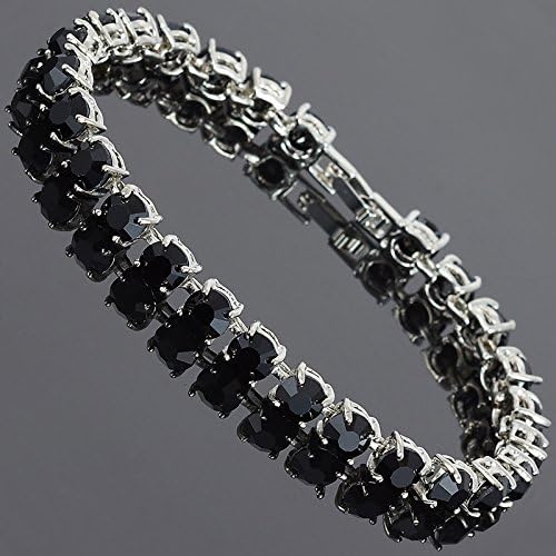 RIZILIA Statement Tennis Bracelet for Women | 6mm Round Brilliant Cut Multi Colors CZ Bracelets in 18K White Gold Plated | 7 inch - Image 3