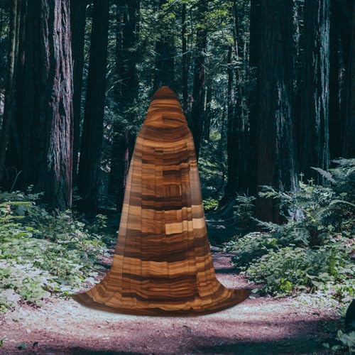Cape à capuche avec imprimé grain de bois unique pour bal masqué