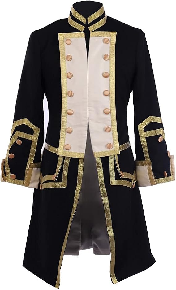 Men 18th Century Colonial Military Medieval Regency Tailcoat Jacket main image 1