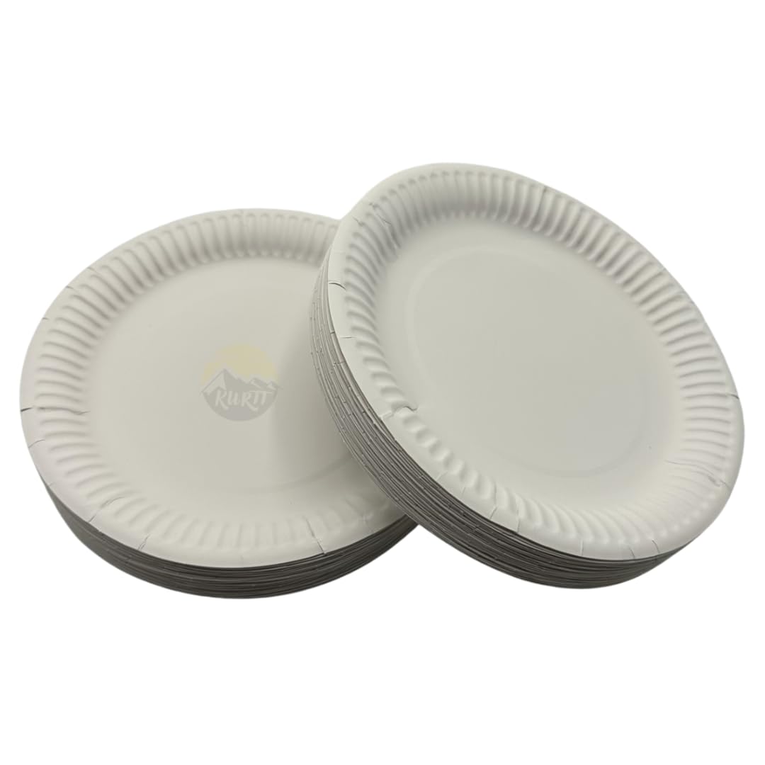 KURTT - 1000 placas de papel - Ø 18 cm - Platos de cartón - Platos desechables - Platos de papel desechables - Platos de pastel - Platos de fiesta - Platos de papel - Platos de pastelería