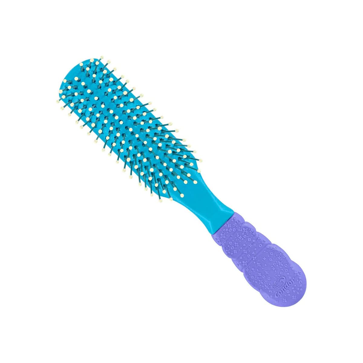 Condor, Escova de Cabelo Frozen, Almofadada, Pinos Plásticos com Pontas Protetoras, Cabo