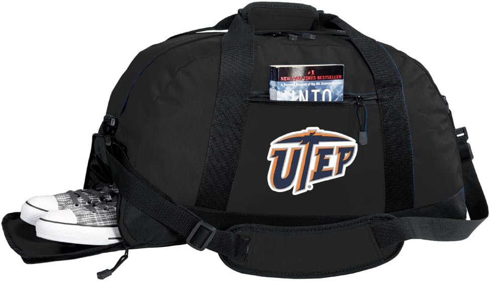 UTEP Duffel Bag - UT El Paso Miners Gym Bags w/SHOE POCKET