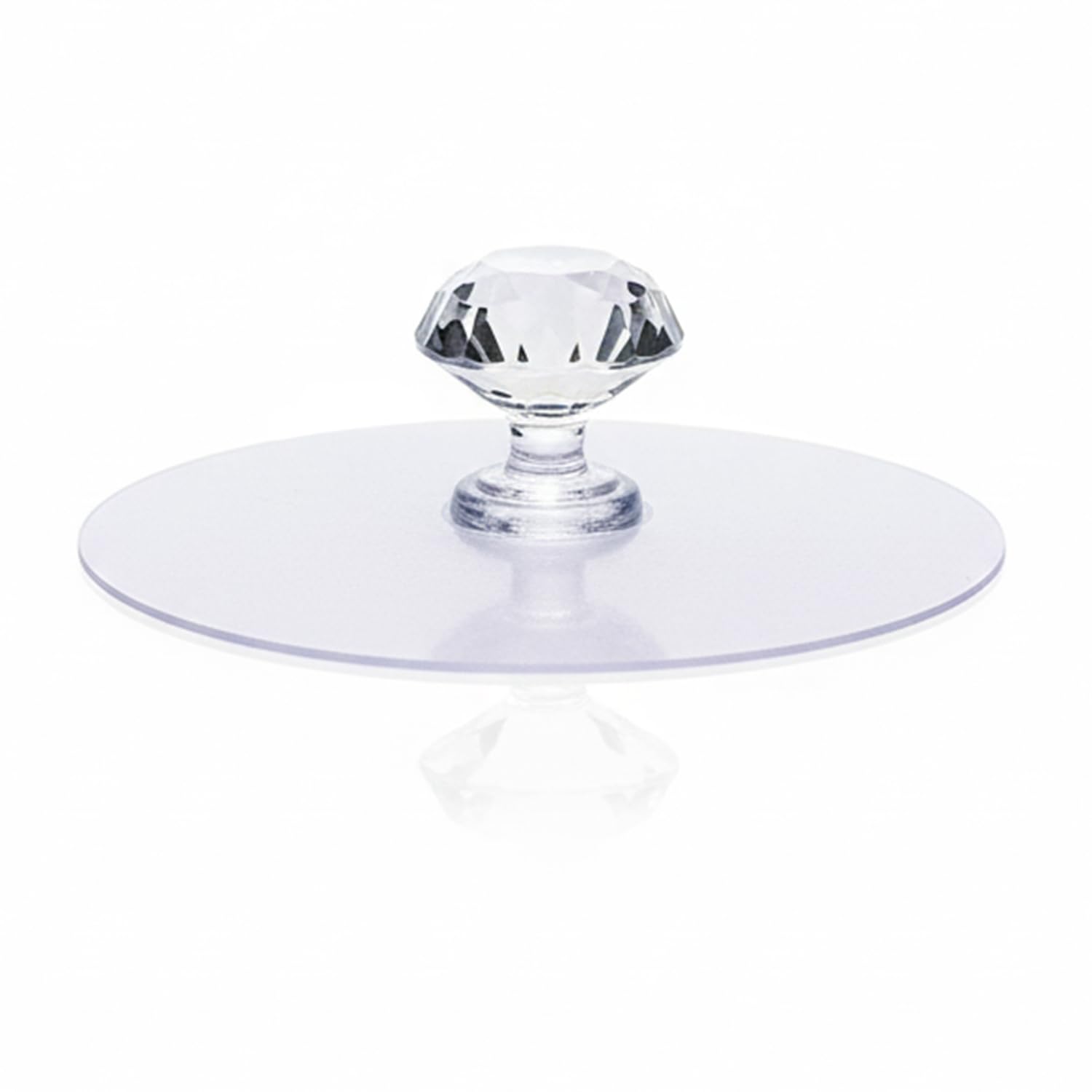 KBS Cabinet Drawer Pull Knob Self Adhesive Handle Sticker Transparent Acrylic Crystal Dimond Shape for Wardrobe Cupboard Dresser Furniture Door Window Home Kitchen Office Bathroom Bedroom (12,Count)