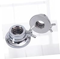 Vista 3 de 2 collares de barra, tuercas de mancuerna, bloqueo de tornillo, abrazadera, anillo de bloqueo universal de metal plateado para rotar, collares