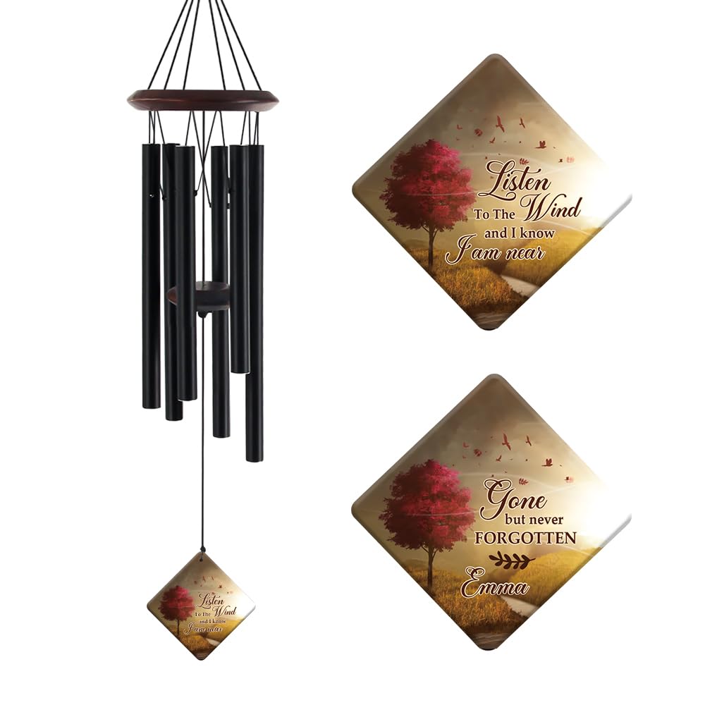 ASTARIN Personalized Wind Chimes Outdoor Large Deep Tone,Large Customized Wind Chimes for Outside Tuned Relaxing Soothing Low Bass,Memorial Wind Chimes Sympathy