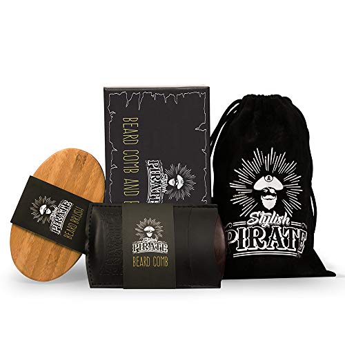 Premium Beard Brush Set for Your Amazing Groomed Beard - Fine and Coarse Comb Teeth and Boar Brisle Brush for Any Type of Beard - Quality Brush and Comb Kit for the Best Looking Beard