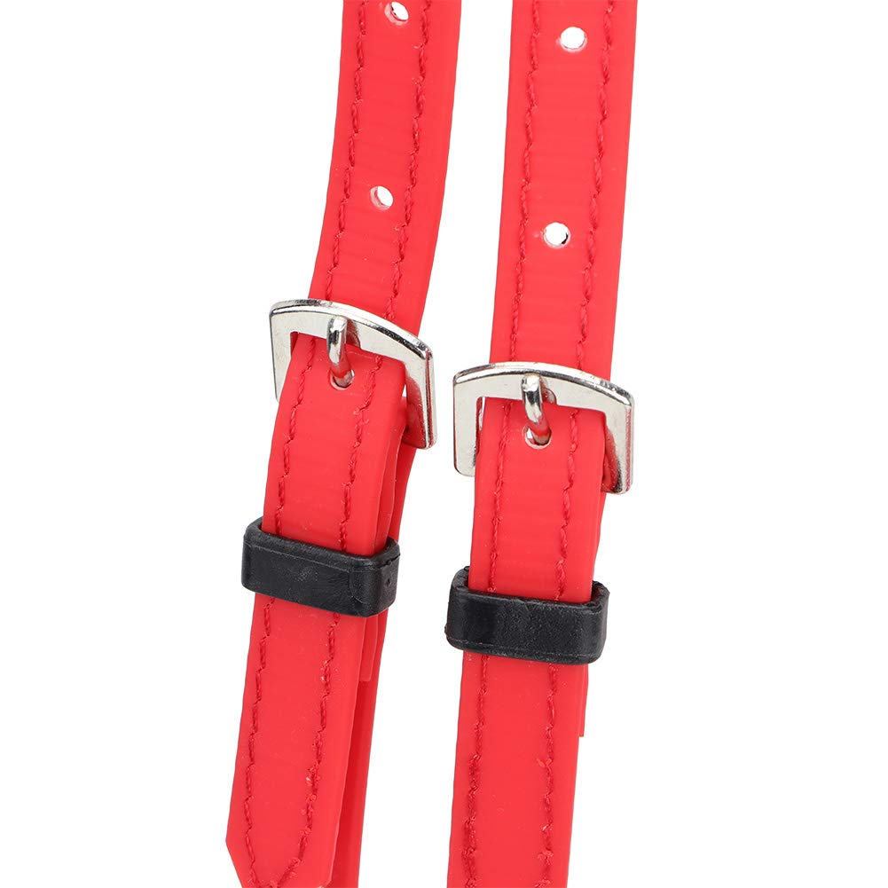 Brida de Caballo con rienda Arnés de Brida de Caballo Rojo Ajustable de PVC Cabezadas de Caballo Broca de Filete Hueca de Acero Inoxidable extraíble