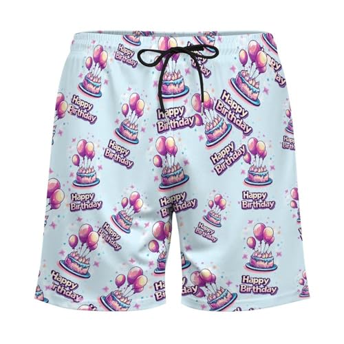 Happy Birthday Mens Swim Trunks Swimming Board Shorts with Compression Liner Summer Beach Bottom3