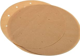 Forros de papel, SOFEA 100pcs redondo fritadeira de ar não branqueado de papel de pergaminho de substituição dos forros de papel