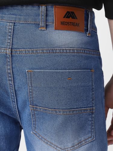 Image of Neostreak Men's Regular Fit Heavy Washed Jeans Stretchable