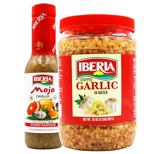 Iberia Chopped Garlic In Water, 32 oz + Iberia Mojo Criollo, 10 oz