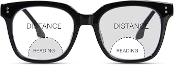 Bifocal Reading Glasses for Women Men Oversized Blue Light Blocking Clear Top Computer Readers