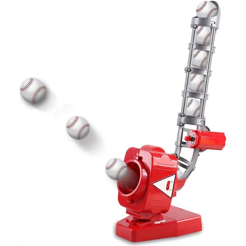 Baseball Pitching Machines, Electronic Softball Pitching Baseball Trainer Machine with Stable Base, Baseball Throwing Machine, Height Adjustable/Balls Every 7 Seconds, for Tennis Training