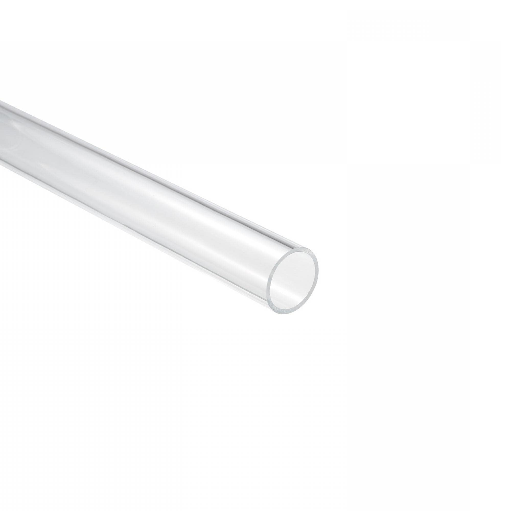 Unifizz Tubo in plastica acrilica trasparente, rotondo, rigido, diametro interno 31 mm, diametro esterno 35 mm, per illuminazione, modelli, impianti idraulici, artigianato