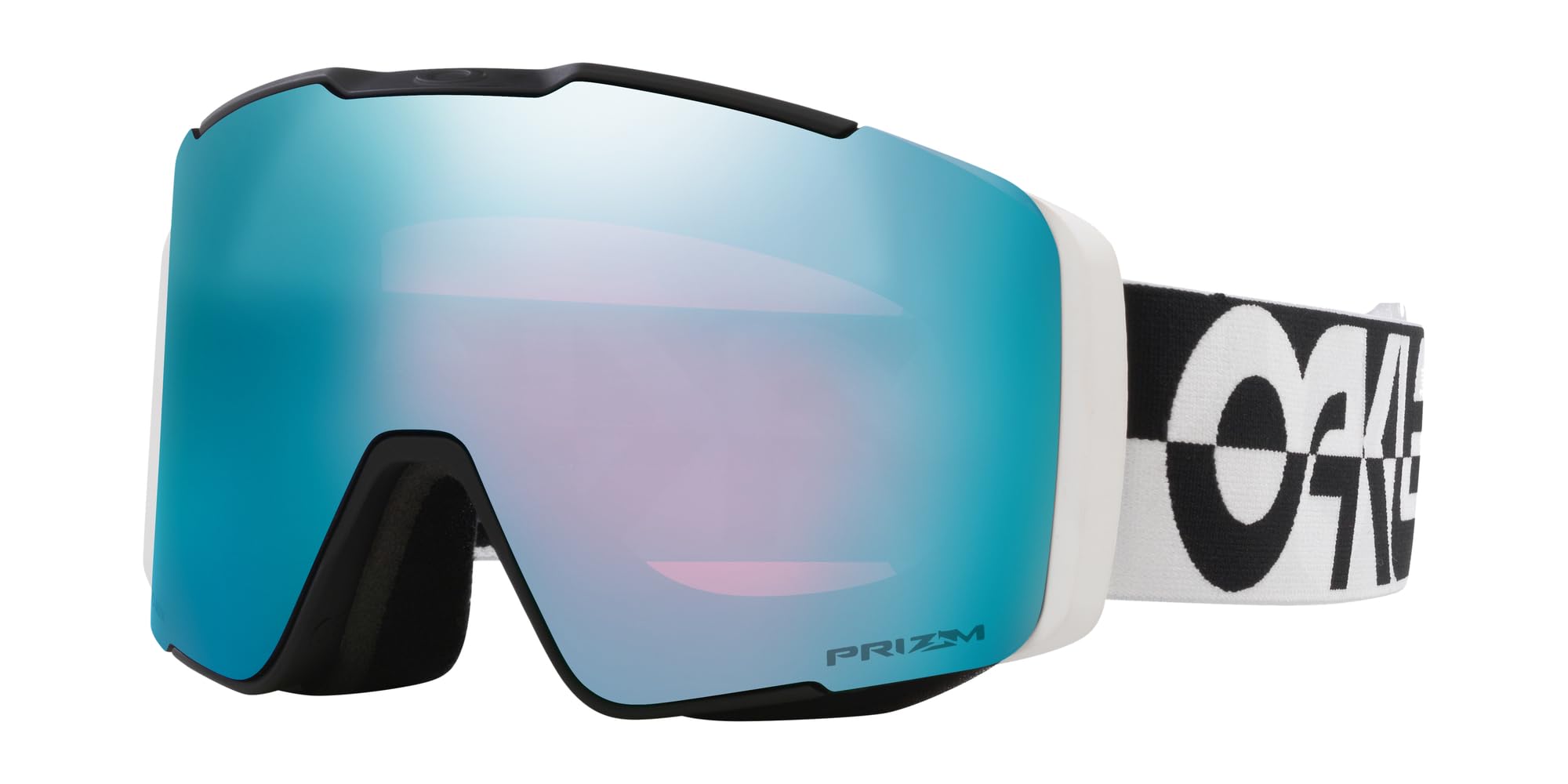 Oakley Line Miner Pro Snow Goggle, Black White Duality Strap w/Prizm Snow Sapphire Iridium Lens, Large