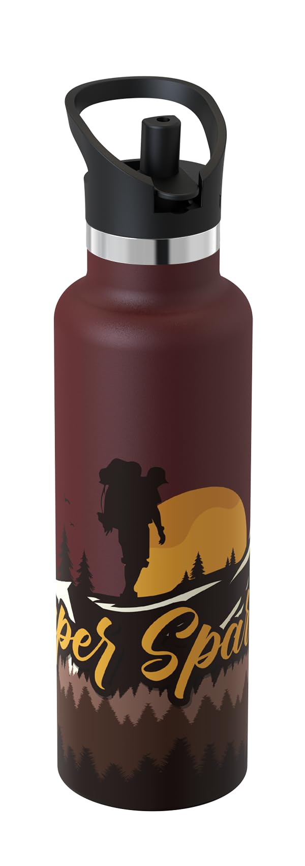 Super Sparrow Trinkflasche Edelstahl - Ultraleicht Thermobecher - 750ml - Standardmund Stroh-Deckel - BPA-Frei Thermoskanne, Thermosflasche für Sport, Travel, Schule, Outdoor