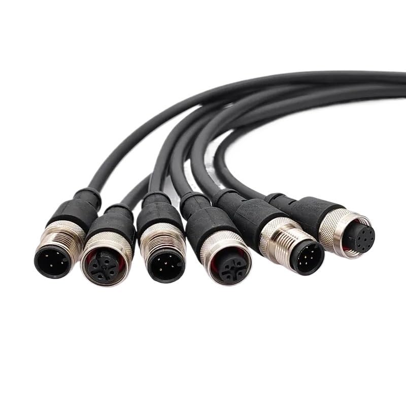 M12 Connector Cable Double Head Male Female 2m Wire Water Proof 4Pin 5Pin 8Pin(Up Angle)