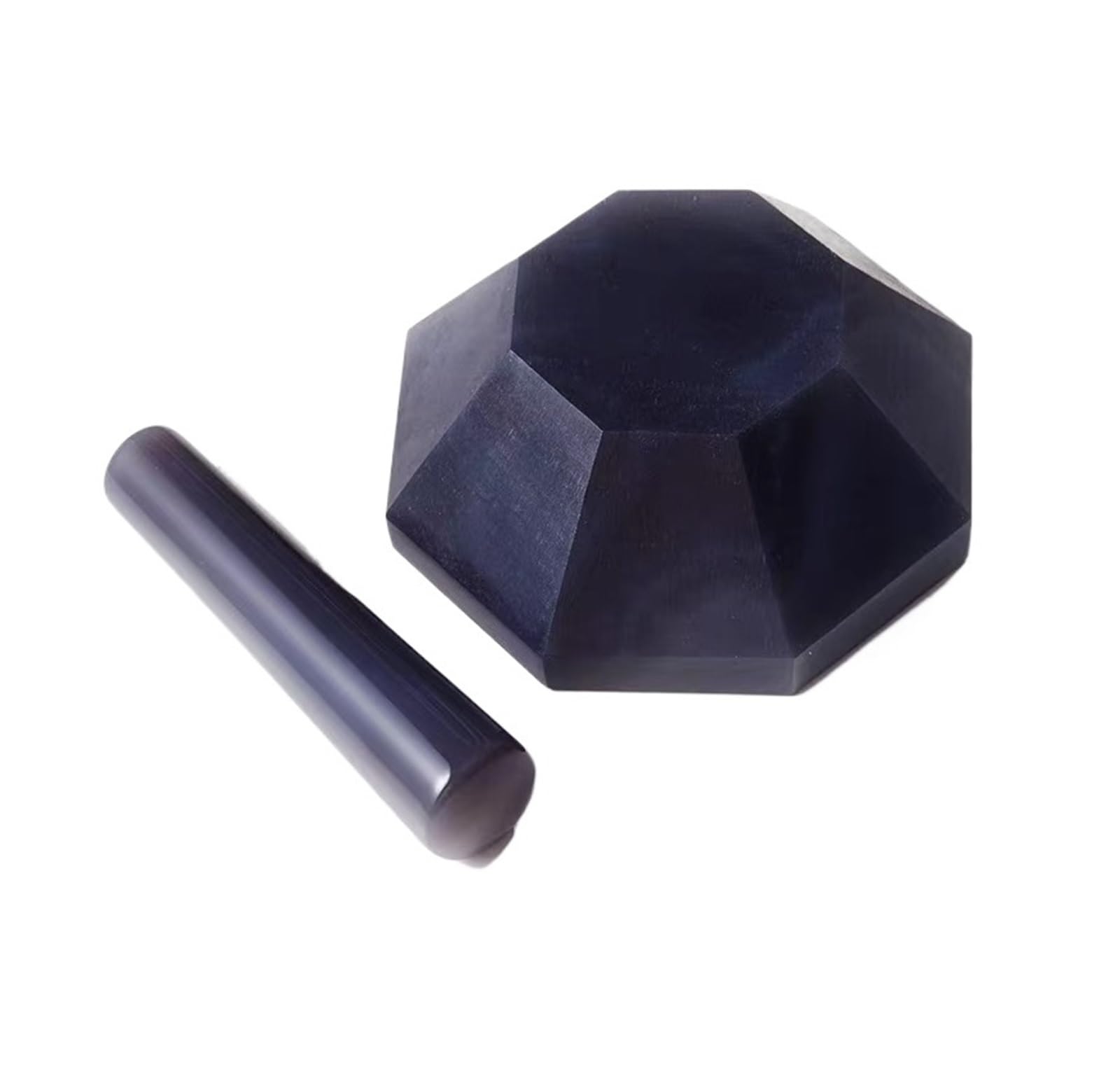 Set di 1 mortaio e pestello in agata naturale - da 30 mm a 130 mm - resistente all'usura in laboratorio - for macinare erbe/spezie(10cm)