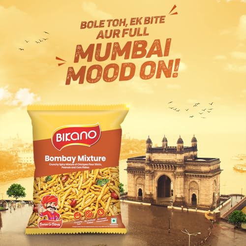 Image of Bikano Bombay Mixture | Spicy & Tangy Indian Namkeen Snack | Crunchy Blend of Sev, Peanuts & Spices | Tea-Time Snack - 800g